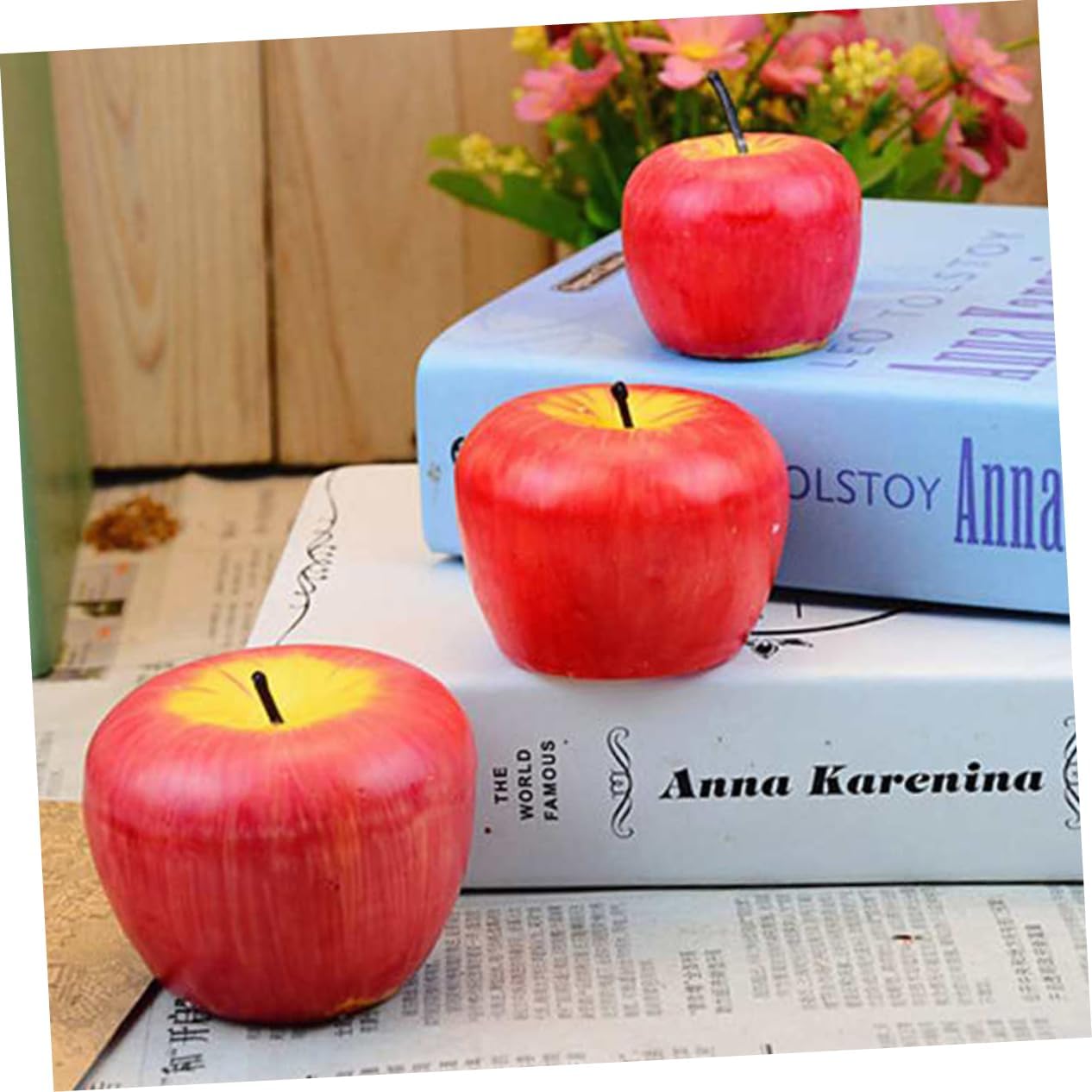 2pcs Apple Candle Decor Wax Christmas Xmas Ornaments for Parties