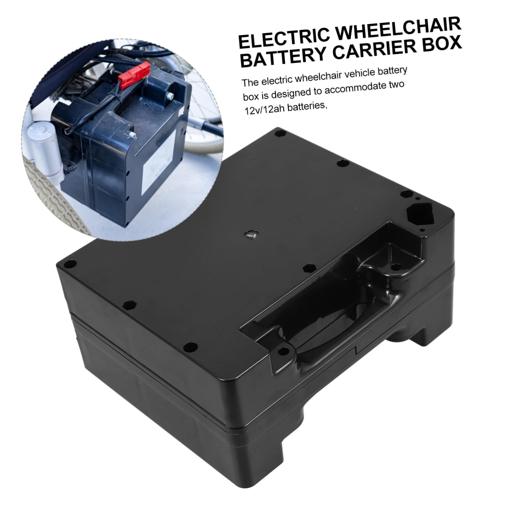 PRETYZOOM Scatola Batteria in Plastica Per Sedia Rotelle Elettrica Supporto Batteria Per Stoccaggio e Trasporto Custodia Per Sostituzione Per Sedia Rotelle