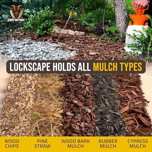Image of PetraMax Lockscape Mulch Glue for Landscaping Rocks Max Concentrate, Weed Barrier - Non-Toxic Pea Gravel Binder, Mulch & Rock Glue for Landscaping, Landscape Rock & Gravel Stabilizer - (1 Gal)