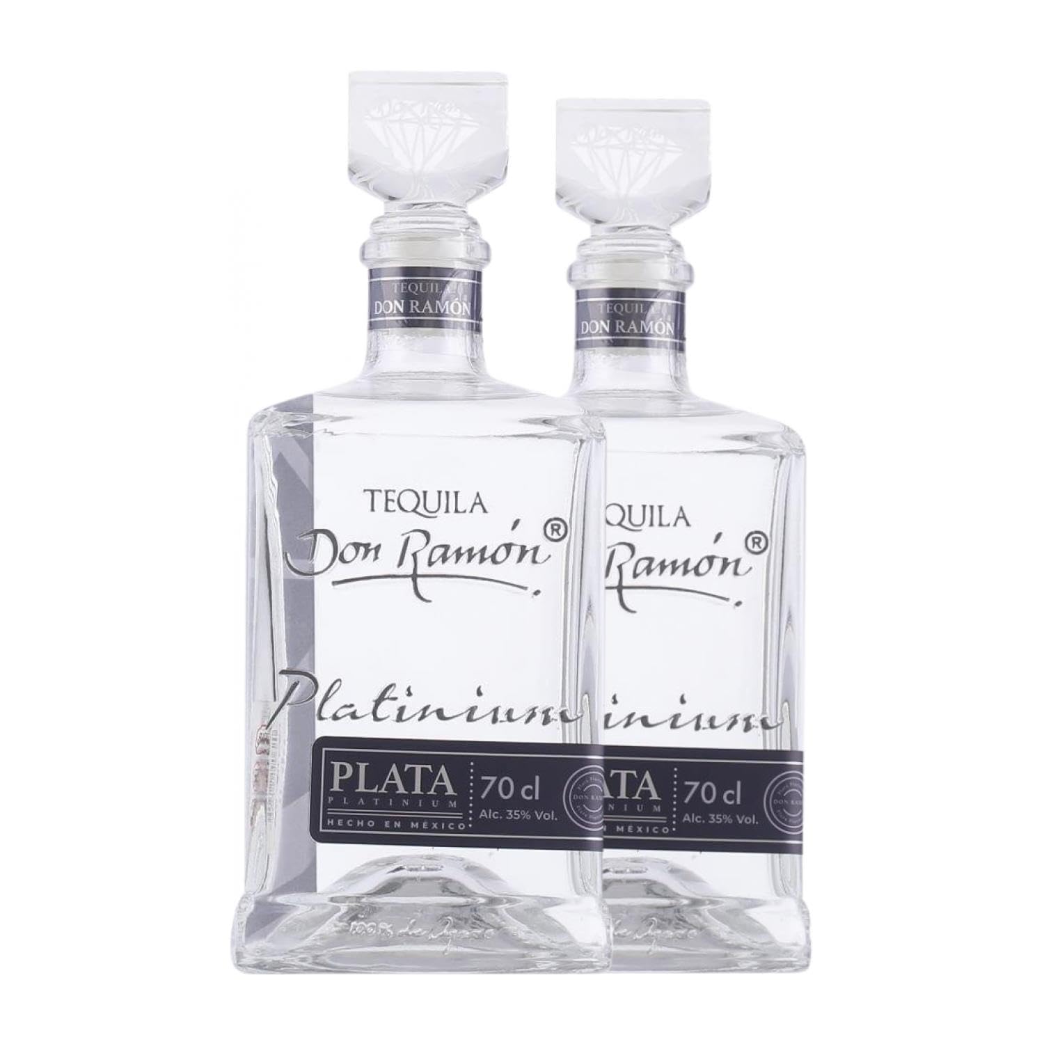 Tequila Don Ramon Platinium Plata 70 cl (Karton mit 2 Flaschen von 70 cl)