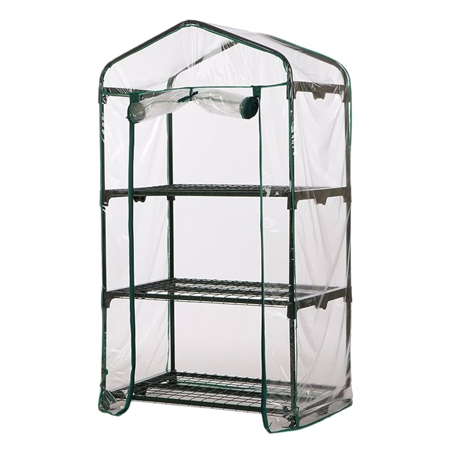簡易温室カバー付きフラワースタンド - 96x70x111cm 簡易温室カバー付きフラワースタンド - 96x70x111cm