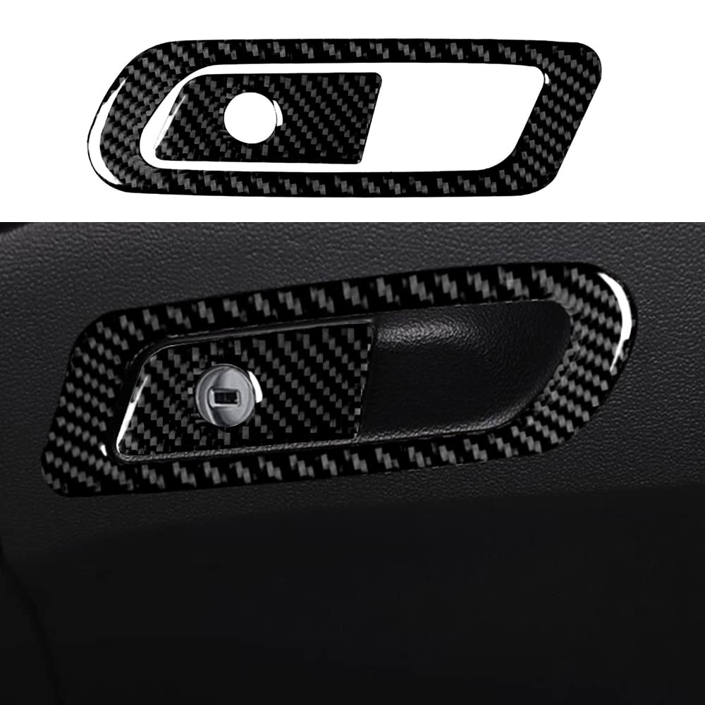 Blazeray Carbon Fiber Interior Accessories Decorative Cover Trim Sticker Fit for Audi A4 B9 2017-2019 (Glove Box Switch Sticker LHD)
