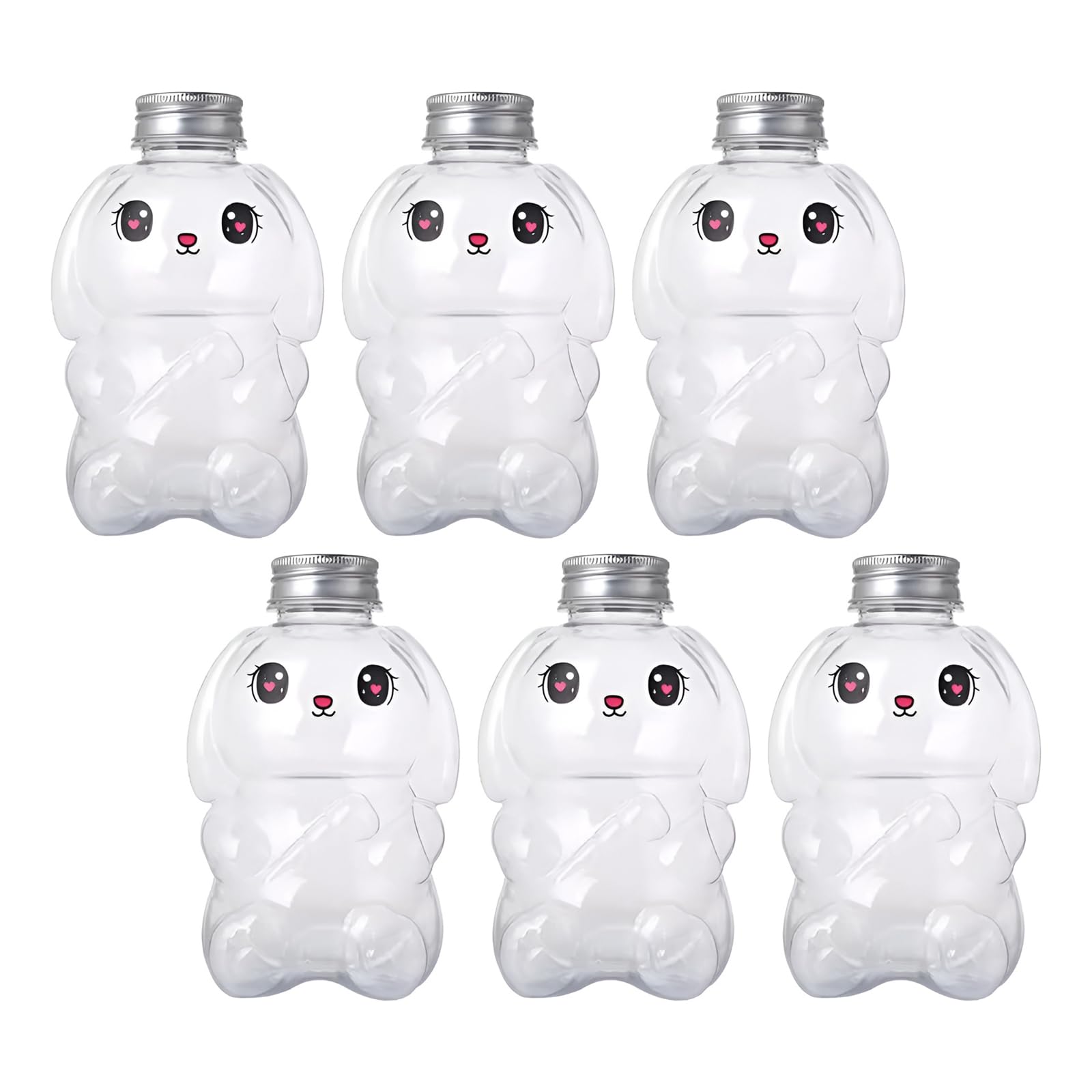 Hzbb Multicolor Shape Rabbits Cup 350Ml With Hole Lid Sturdy Pet Construction Suitable For Home Or Travel Holiday Themed Water Bottle