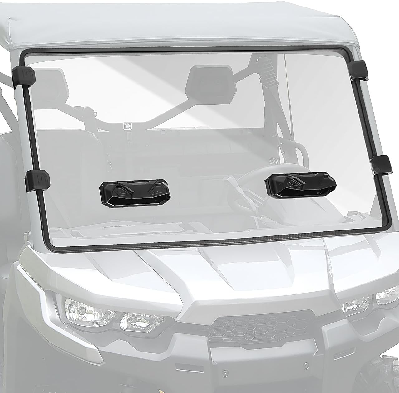 StarknightMT Scratch Resistant Vented Windshield Compatible With 2016-2026 Can-Am Defender HD5/HD8/HD10/MAX, Front Full Defender Windshield Hard Coated Polycarbonate Dust Windscreen