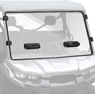 Scratch Resistant Vented Windshield Compatible With 2016-2025 Can-Am Defender HD5/HD8/HD10/MAX, Front Full Defender Windshield Hard Coated Polycarbonate Dust Windscreen
