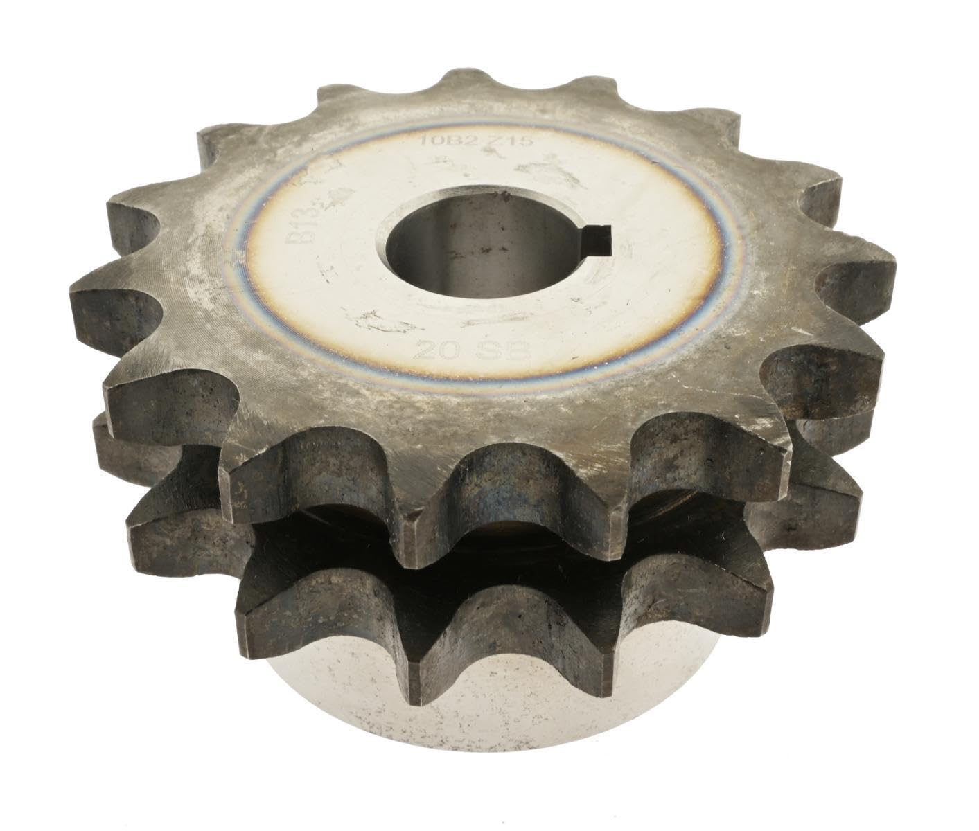 Duplex Kettenrad mit einseitger Nabe 06B-2 Zähnezahl 20 Bohrung H7 15mm Nut Gewinde