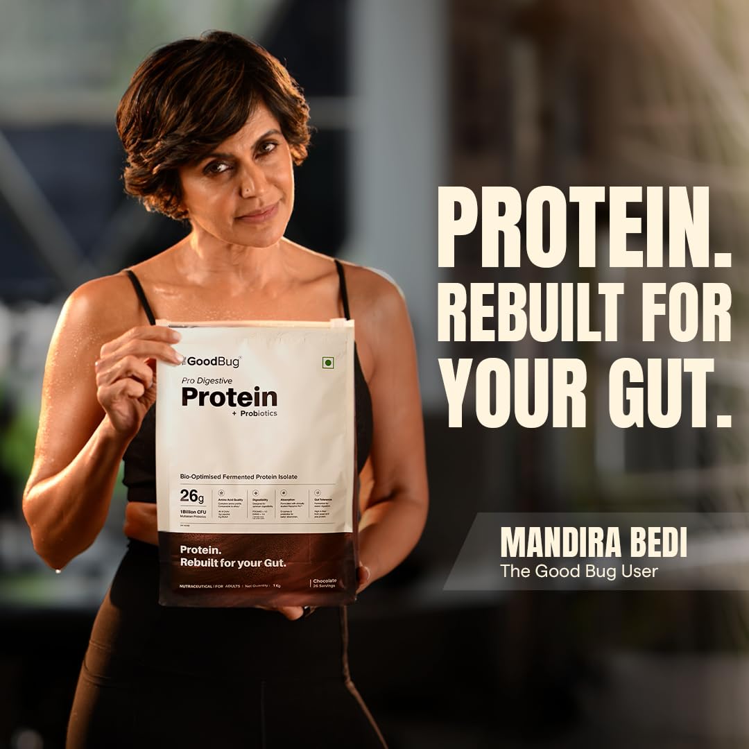 The Good Bug Pro Digestive Plant Protein | 26g Per Serve | FREE SHAKER | All 9 EAAs | No Bloat | Fermented Pea + Yeast Protein Isolate | Probiotics + Fiber | Crazy Good Chocolate | 1kg — Amazon image 2