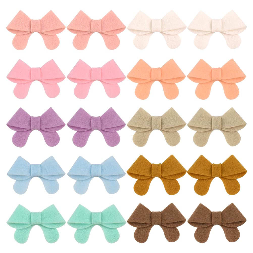 20-Pack Felt Hair Bows for Baby and Toddler Girls,Baby Barrettes No Slip for Fine Hair,Lightweight and Comfortable, Hair Accessories,Hair Pins,Infant Bows,Toddler Hair Clips