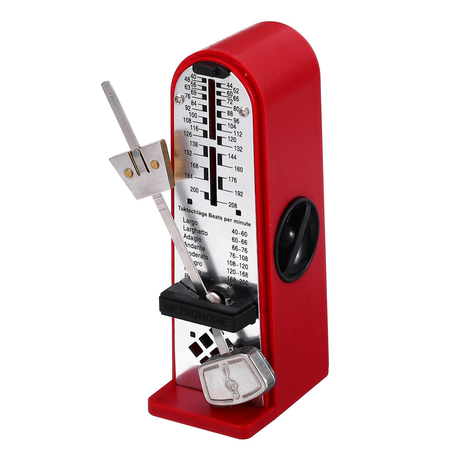 sourcing map Mini metrónomo mecánico, temporizador musical profesional de alta precisión, metrónomo universal para piano, guitarra, violín, ukelele, color rojo