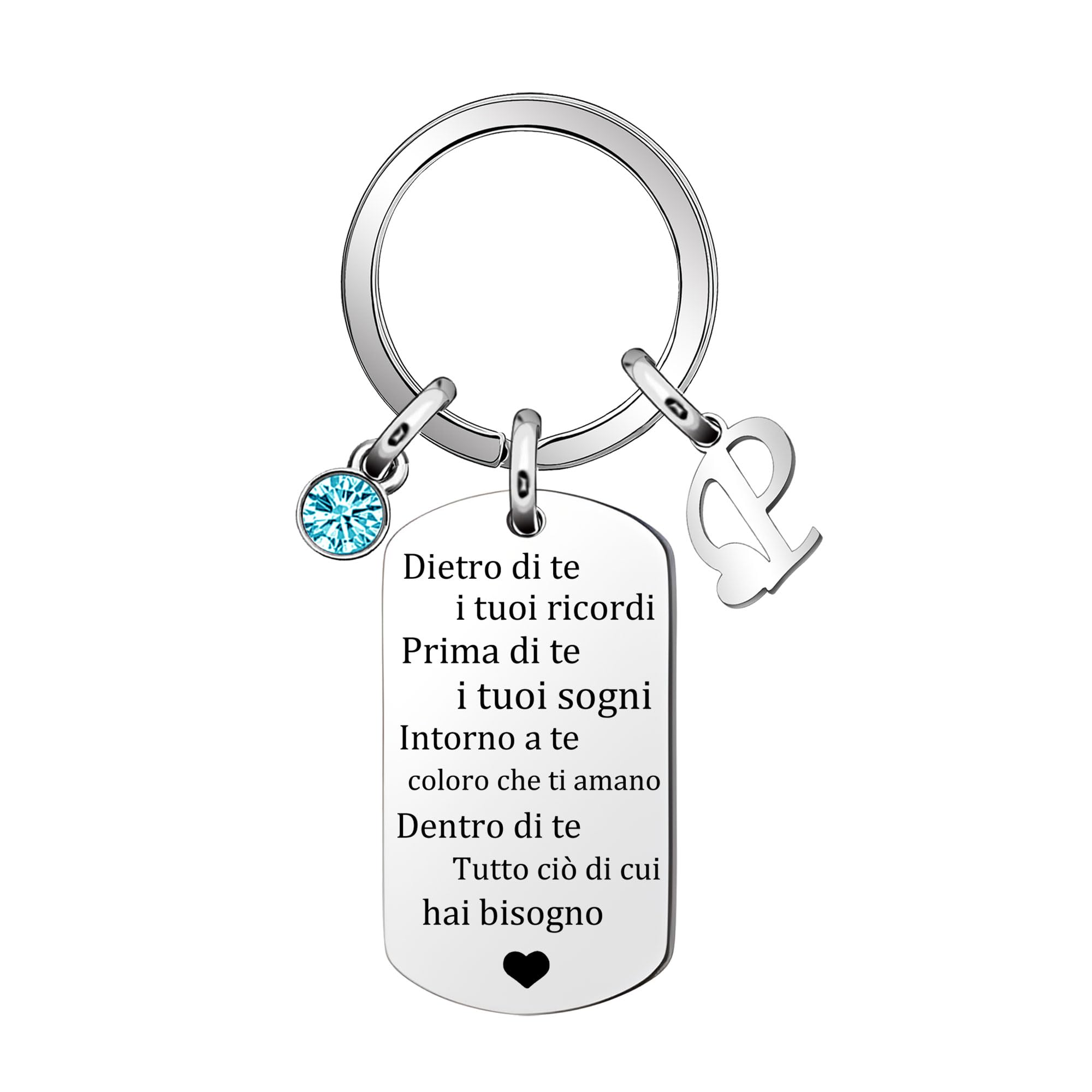 Inpirazione Portachiavi Regalo,Argento 26 Lettera A-Z Inglese Initial Pendente Portachiavi Per Le Donne Uomini Unisex Figlia Figlio Sorelle Amici Amante Compleanno Natale Laurea