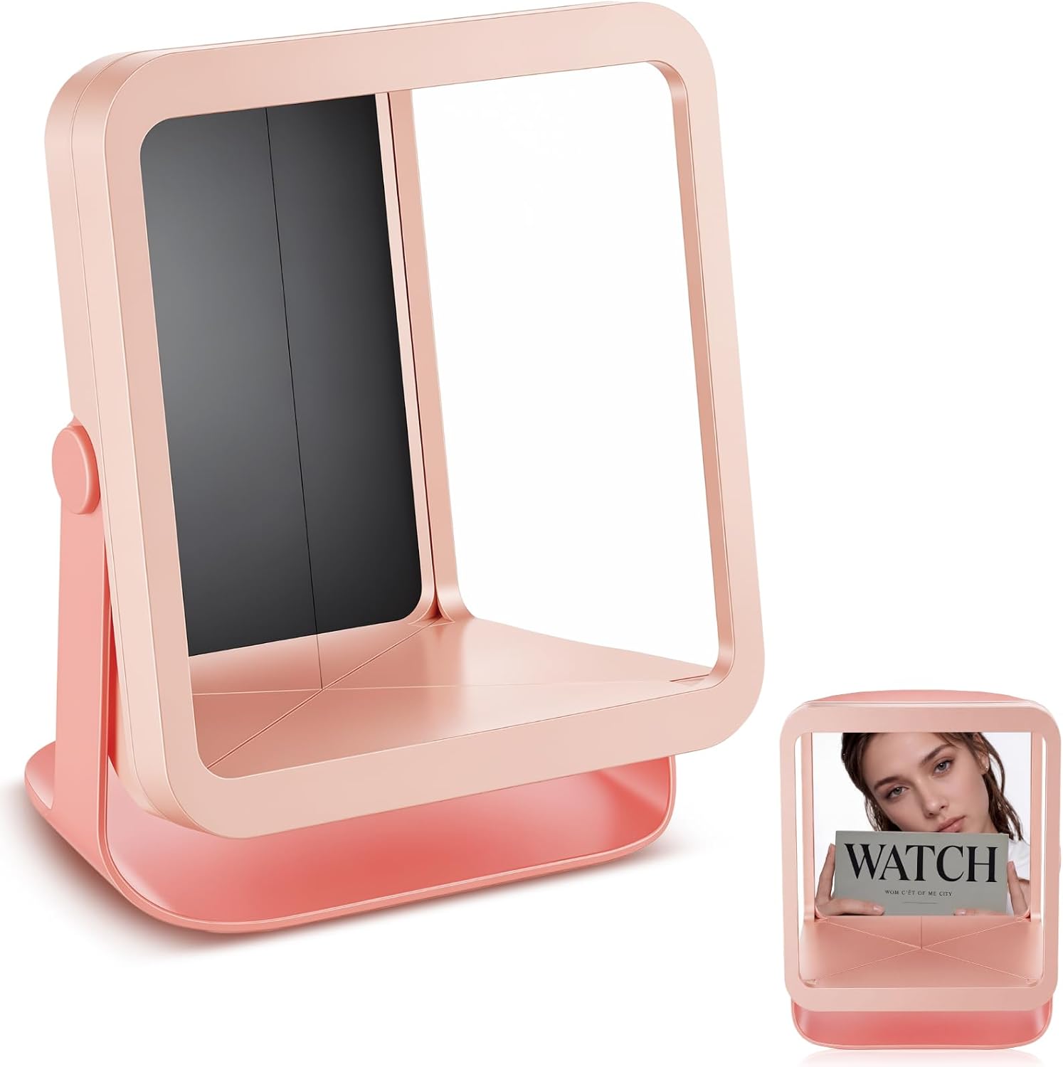 Novabright Pink True Non-reversing Mirror, True Reflection for Makeup