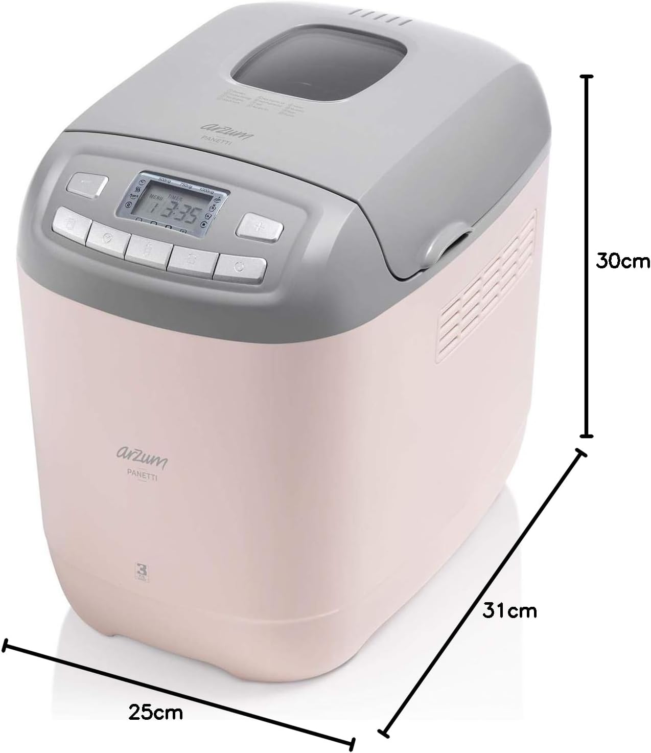 Dimensions of Arzum Panetti Bread Maker