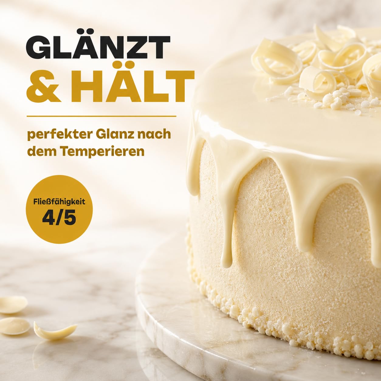 GiDeli Weiße Schokolade Drops 5kg im Eimer - Kuvertüre mit Kakaobutter & 33% Kakao - Backschokolade zum Schmelzen - Einfache Dosierung - Ideal für Pralinen, Ganache & Schokoladenfondue