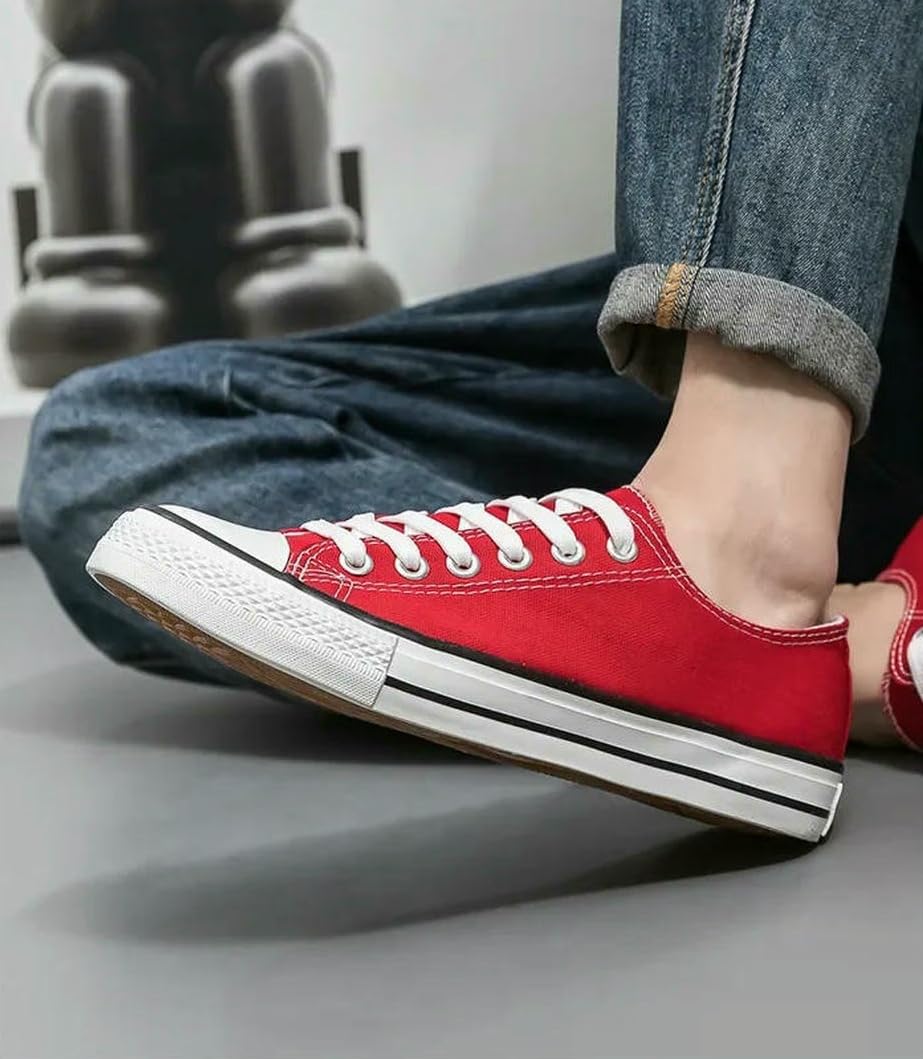 Sneaker Donna Tela,Scarpe Basse da Donna con Lacci, Suola in Gomma, Tinta Unita, Primavera Autunno, Adulto