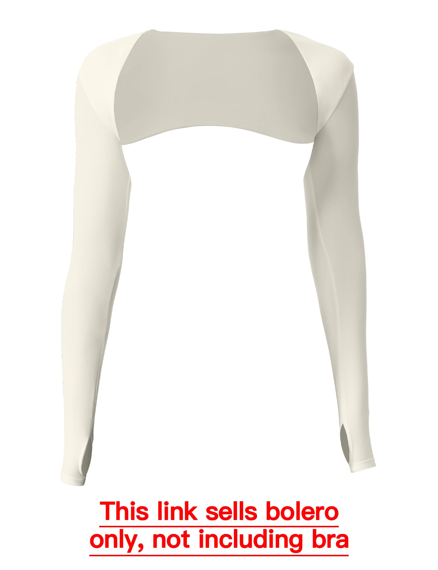 YEOREO Women Crop Top Long Sleeve Bolero Open Front Workout Cropped Shirts Sports Shrug: Cream Small