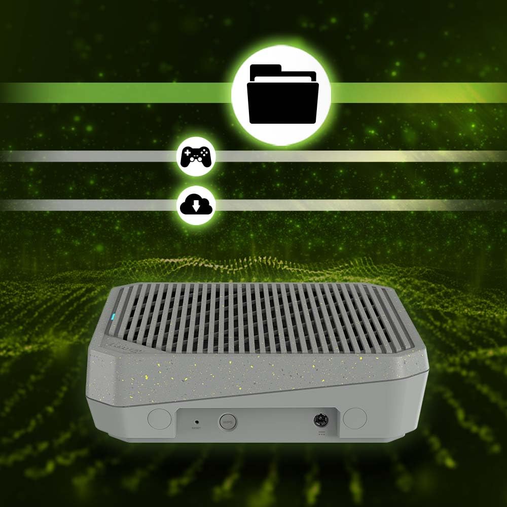 Acer Connect Vero W6m Wi-Fi 6E Mesh Router | Tri Band AXE7800 (2,4 GHz/5 GHz/6 GHz) | Velocità Gigabit (fino a 7,8 Gbps) | Connettività ottimizzata per PC o console | 30% riciclato post-consumo