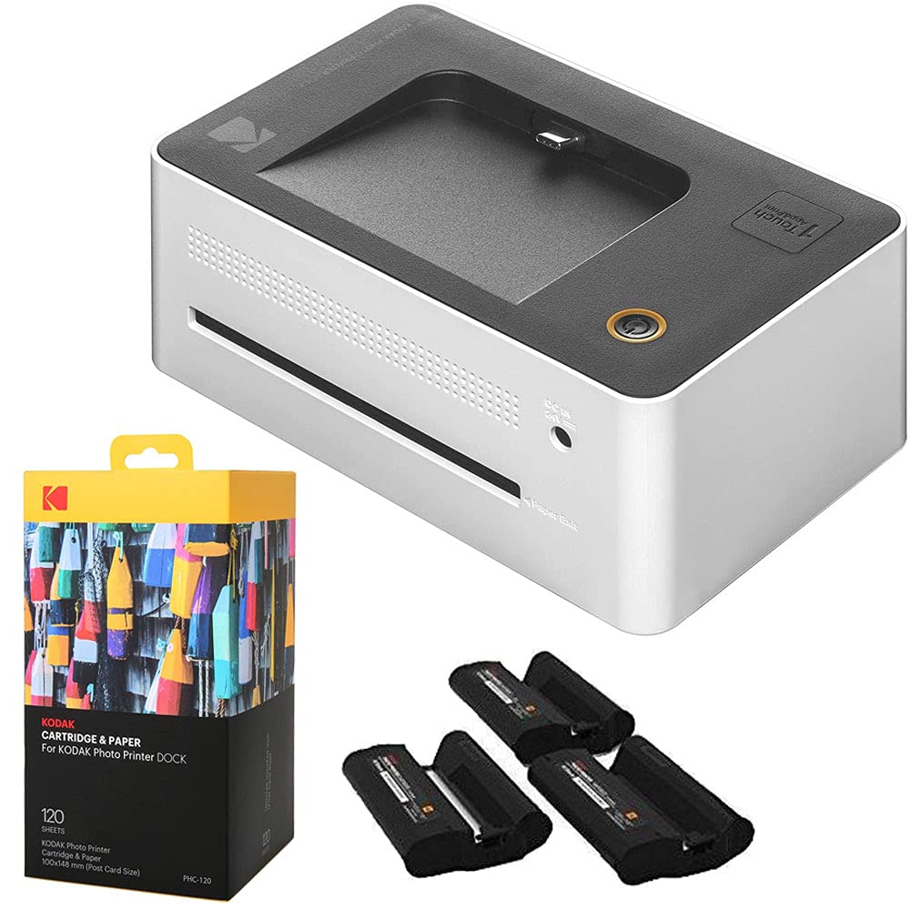 Kodak Dock Premium 4x6 Portable Instant Photo Printer (2022 Edition) Bundled with 130 Sheets | Full