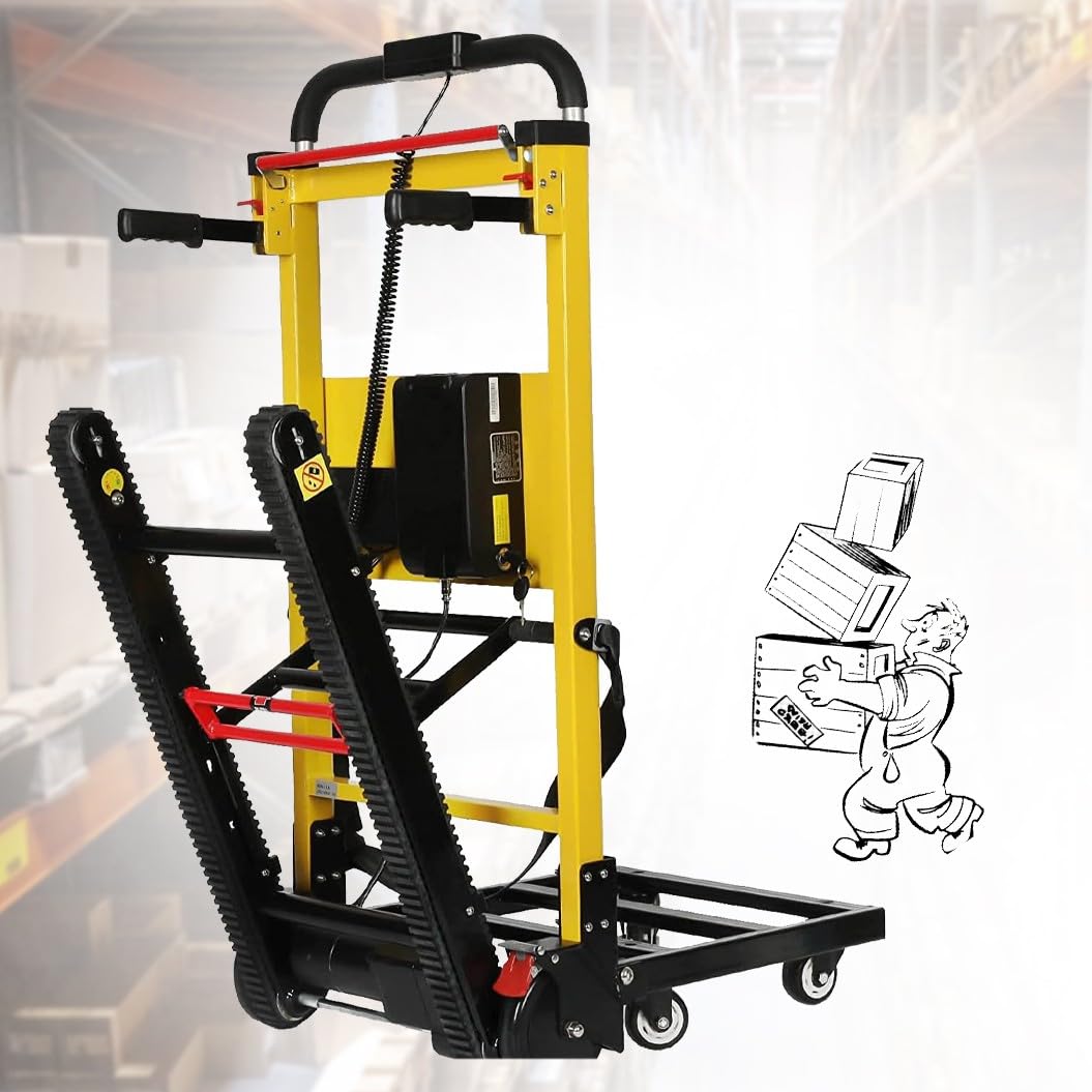 Montascale elettrico, capacità di carico di 200 kg, ideale per casa, logistica, magazzino, soluzione efficiente per sollevamento scale, design compatto e portatile