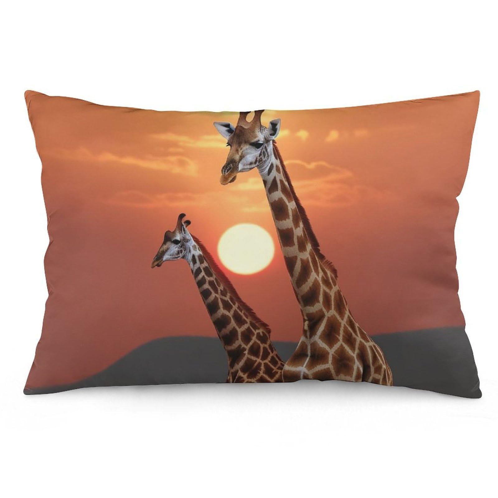 NTVOWPZO 2 Pack Decoration Throw Pillow Covers 12 "x20 Pillowcases Covers Giraffe at Sunset Pillowcases Modern Farmhouse Home Decor Sofa Cushions Covers for Couch Bed Living Room