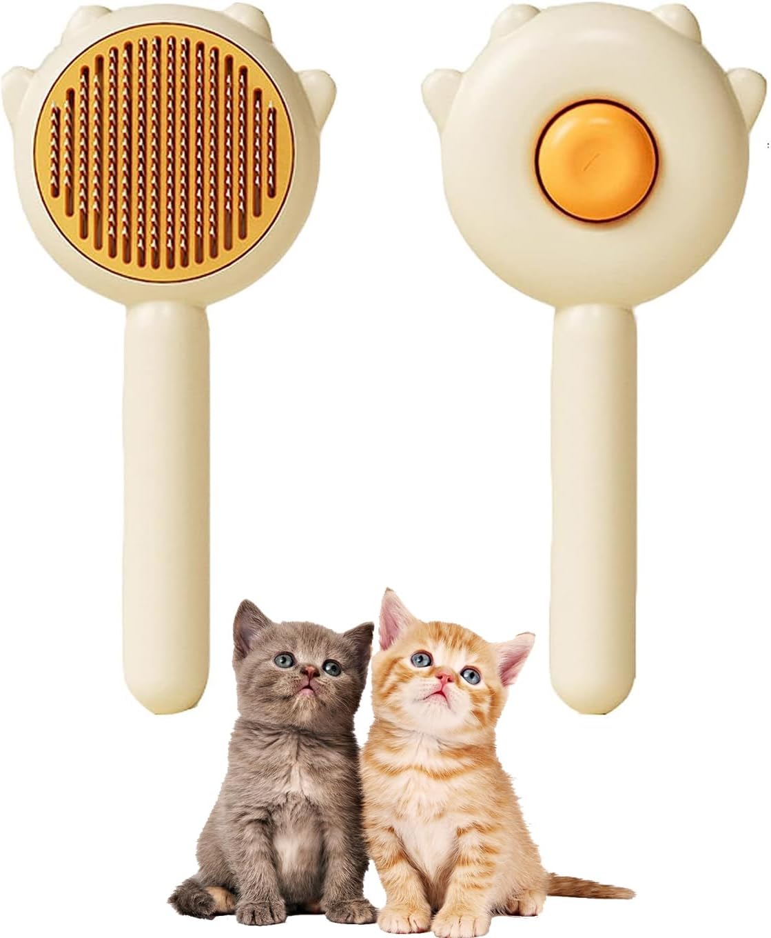 Cat Grooming Brush, Pet Hair Cleaner Brush, Self Cleaning Cat Brush for
