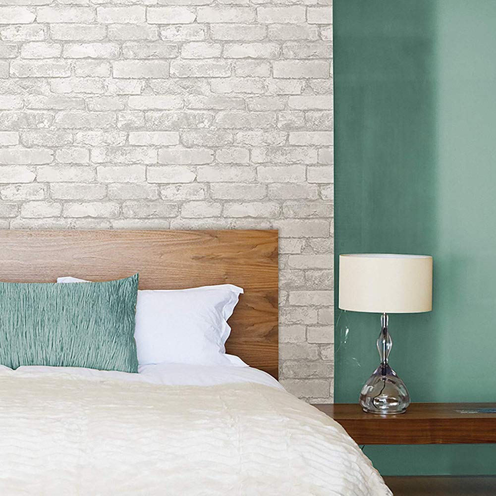Papel Pintado Autoadhesivo Ladrillo Gris Removible Impermeable Vinilo Adhesivo Pared Contacto Papel de Pared Decorativo para Encimeras, Revestimiento de Paredes (1000cm, A5)
