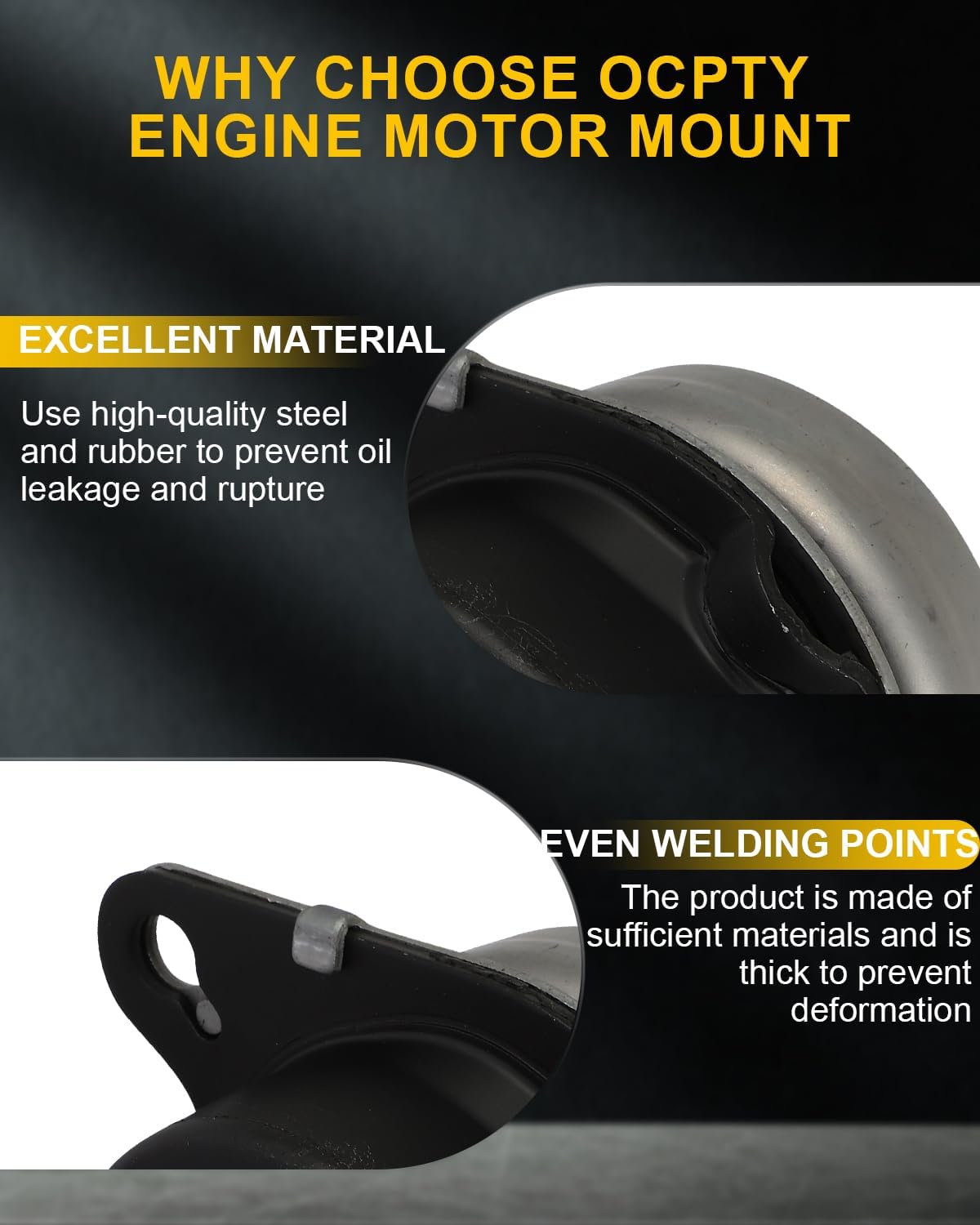 OCPTY Engine Motor Mount and Torque Strut Mount Kit Compatible for Ford Explorer 2016 2017 2018 2019 2.3L, FWD, 2-PC Set # BB5Z6038F, FB5Z6068C