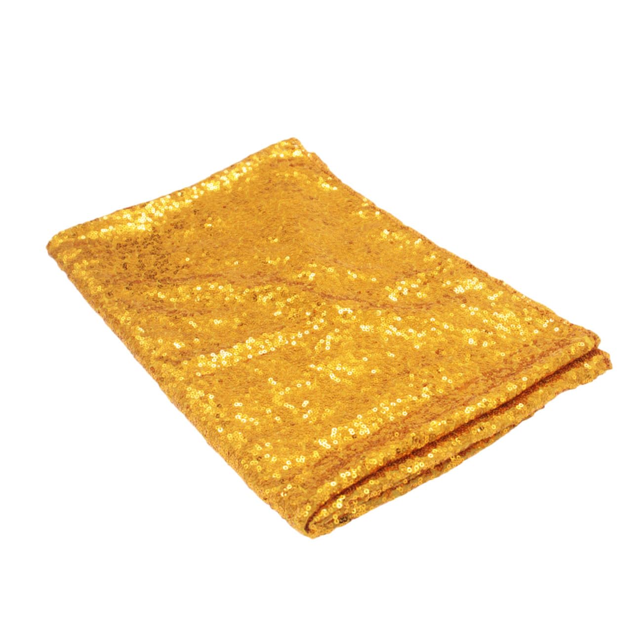 Nappe pailletée dorée polyester Mobestech pour sublimer une table de fête