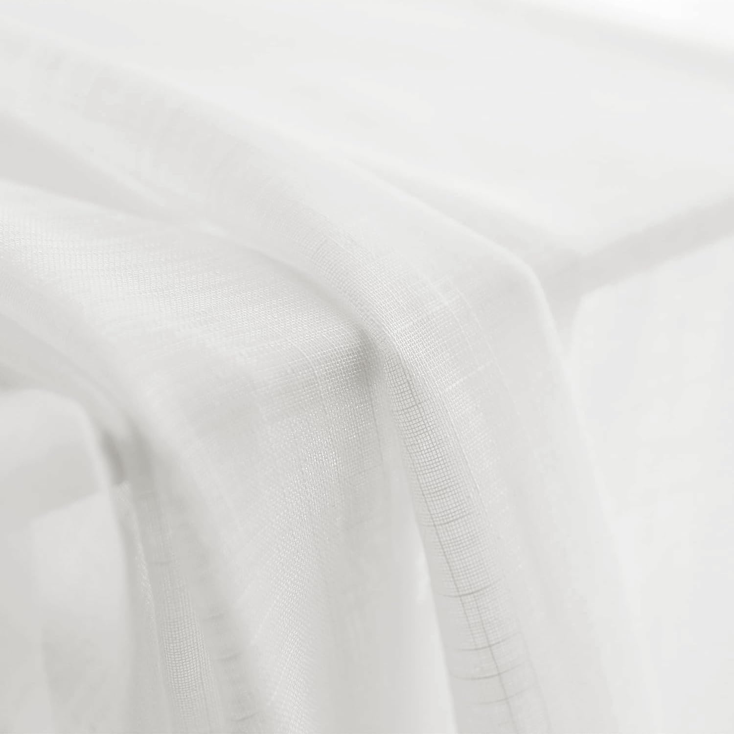 Cucraf Gardinen mit Ösen H242 x B132 cm Voile Vorhänge für Wohnzimmer Küche Schlafzimmer Curtains Off White 2er Set – Bild 7