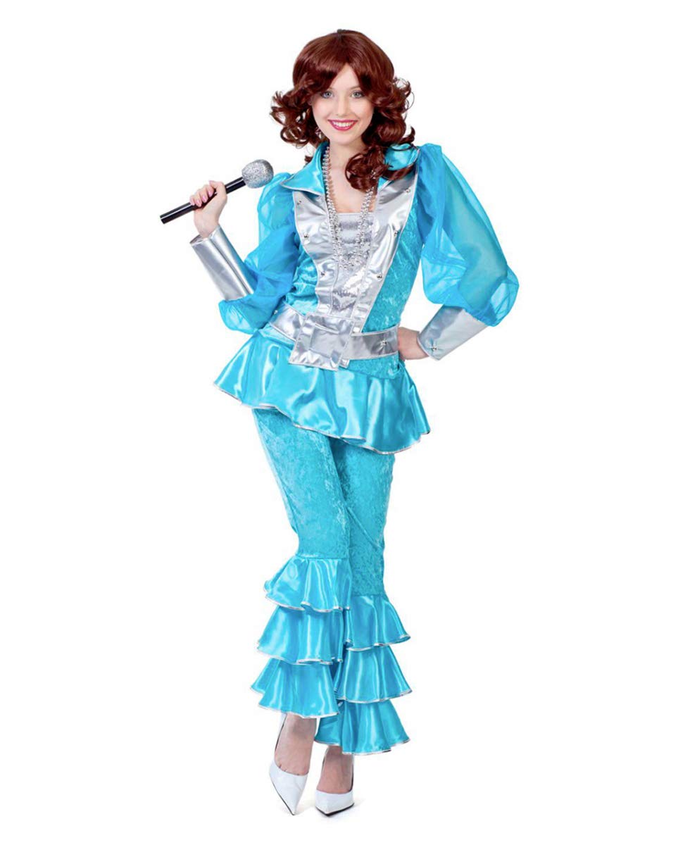 Horror-Shop Mama Mia Mia 70s Costume Deluxe Turchese 46