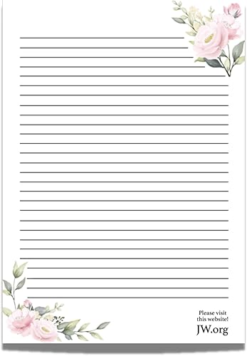 Miniatura 18 de Bloc de escritura de cartas A4 de JW, papel de papelería estacionaria forrado, hojas de escritura, bloc de notas de regalo (flores púrpuras) Púrpura