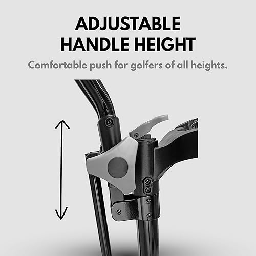 Miniatura 6 de Carrito de golf plegable de 4 ruedas, freno de pie, un segundo para abrir y cerrar!