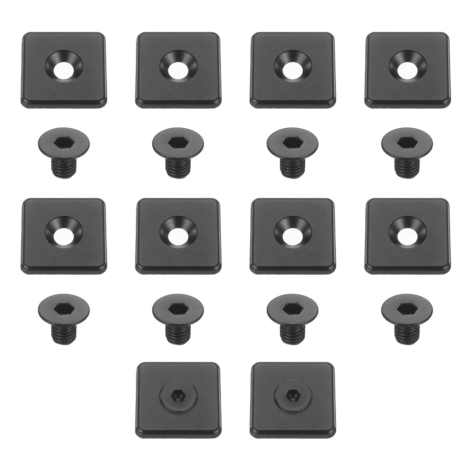 sourcing map 10Pcs Profile End Cap, Zinc Alloy 4040 Series EU Standard T-Slot Aluminum Extrusion End Cap Bracket with Screws for Storage Rack, Black