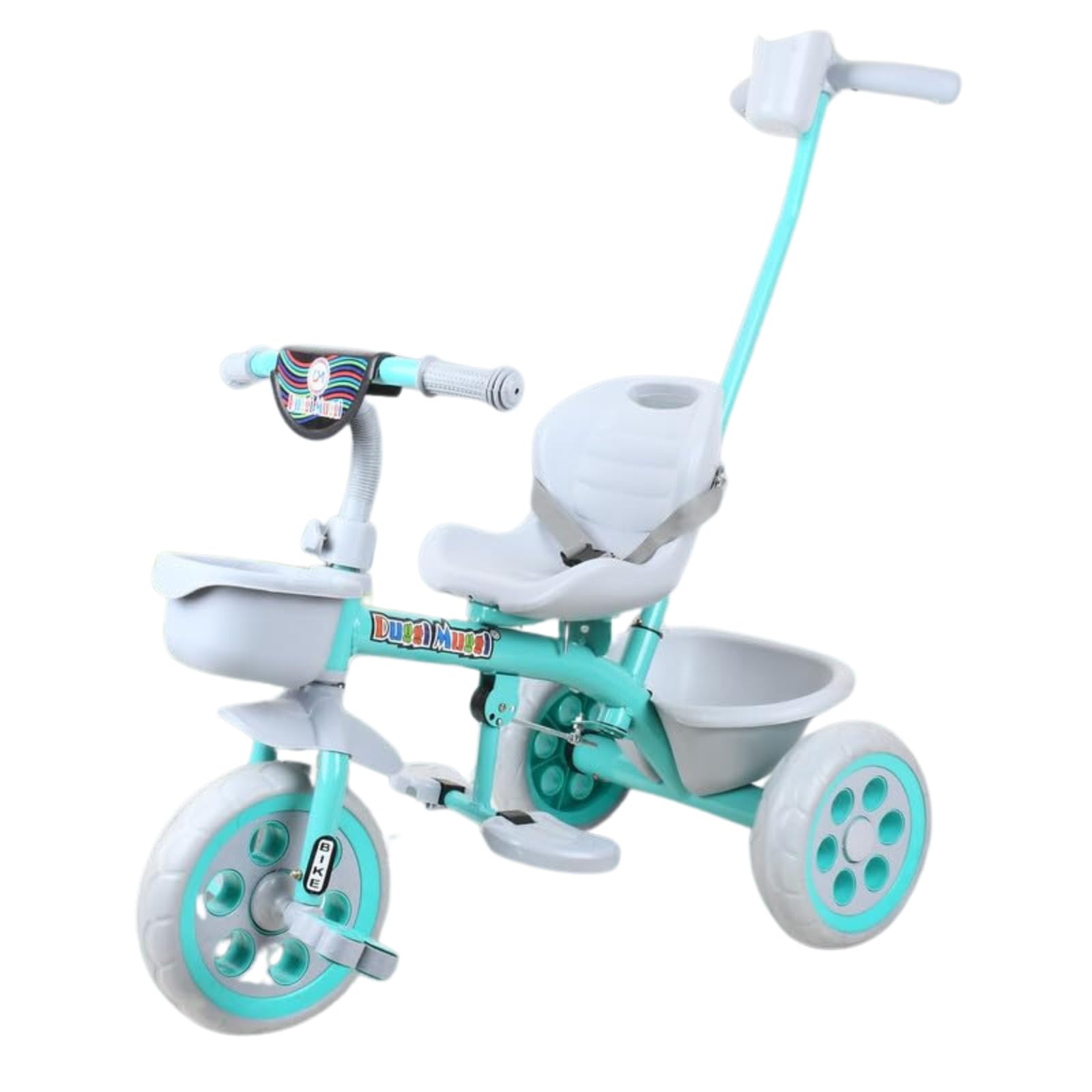 duggi muggi Tricycle Kids Musical Plug and Play Parental Control Handle for 1 to 5 Year-Sipper,Seat Belt,Eva Tyre -Trike for Indoor and Outdoor-Boys and Girls Up to 25 Kg- Made in India - Green (B0D62LTM9G) Amazon Price History, Amazon Price Tracker