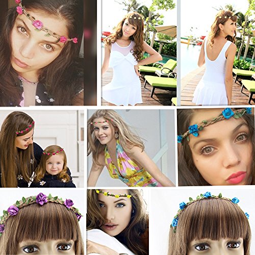Hopeant 18 Pcs Multicolor Flower Headband Women Girl Bohemian Flower Crown Garland Headpieces For Festival Wedding #TOP1