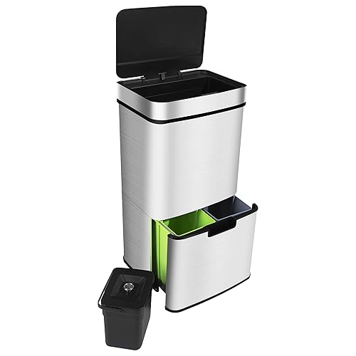 Ribelli Edelstahl - Mülltrennsysteme mit 3+1 Fächer - Mülleimer mit