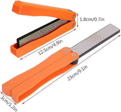 Miniatura 5 de Piedra de afilar plegable de doble cara, afilador de cuchillos de cocina portátil para exteriores, kit de cuchillos de afilado de piedra,
