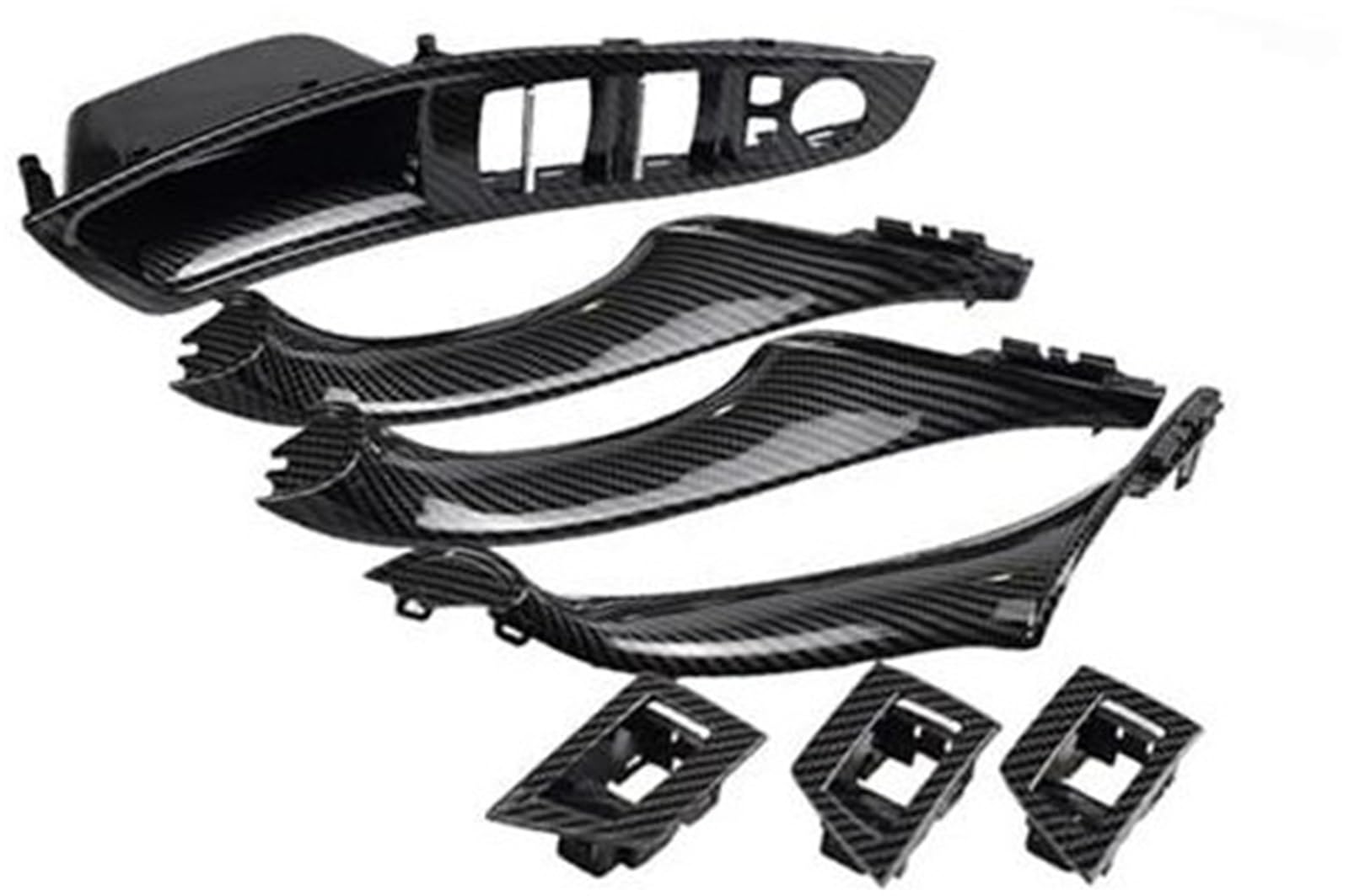 Carbon Fiber LHD Car Interior Door Handle, for BMW, 5 Series F10 F11 520d 525d 530d 535i Inner Panel Pull Trim Cover 51417225851 Car seat adjustment switch(Model B Carbonfiber)