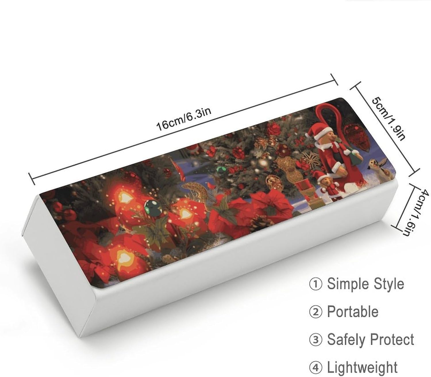 Christmas Cheer Glasses Case Hard Shell,Portable Protective Eyeglasses Box,Lightweight Travel Sunglasses Case for Men Women Travel Work