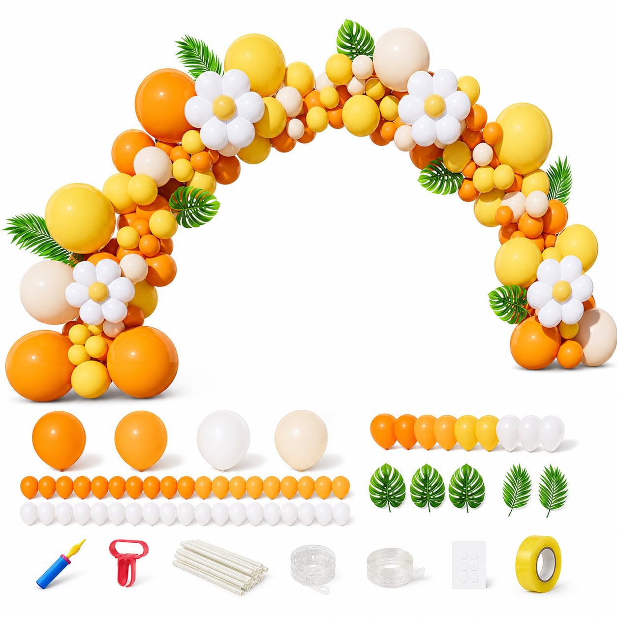 Kit Palloncini con Supporto , Arco arancione-giallo | Striscia lunga, Arco palloncini autunnale, Cerimonie di apertura, Per decoratori professionali