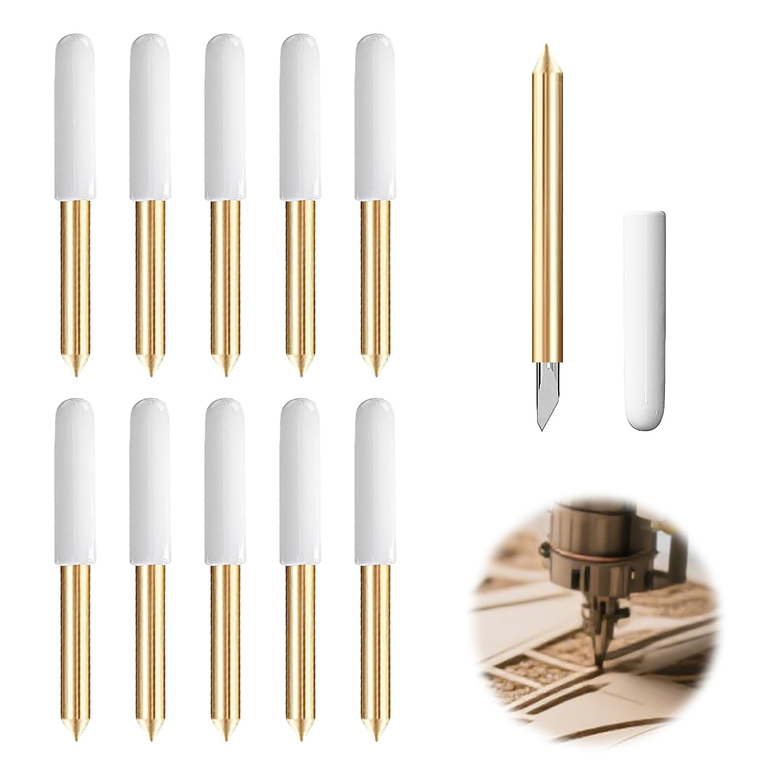 10pcs Replacement Blades Compatible for Cricut Blades, Compatible with Maker/Maker 3/Explore Air/Air 2/Air 3 45° Fine Point Blades Knife Blade Cutting Blade Accessories