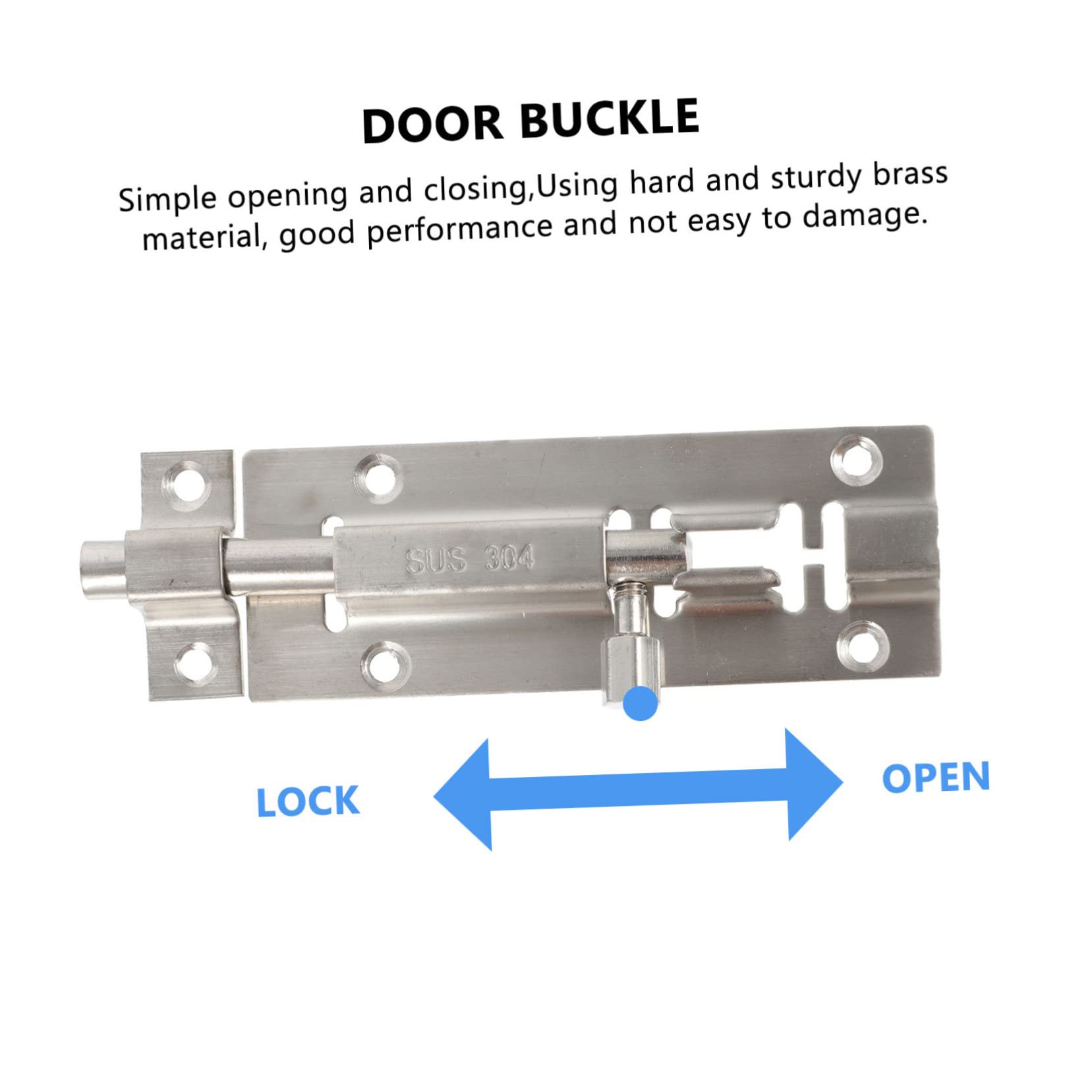 Artibetter 6pezzi Serratura Scorrevole Acciaio Inossidabile Per Sicurezza Di Porte e Armadietti Facile Da Installare e Resistente Alla Chiavistello Per Casa e Hotel