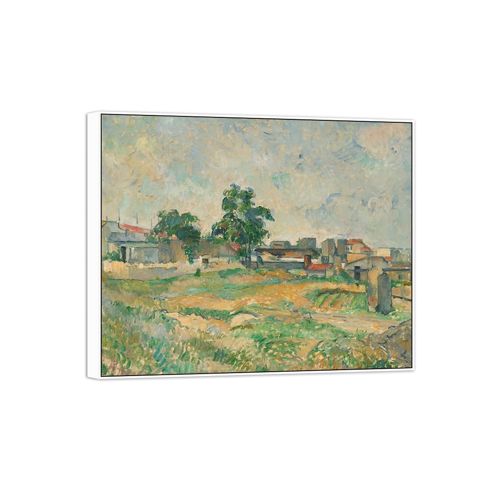 SDYSKKUG Canvas Wall Art Picture Decor Landscape by Paul Cezanne 72x60cm White Frame