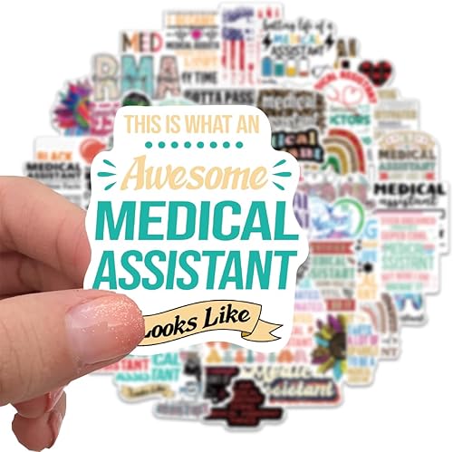 Miniatura 9 de 50 calcomanías rosadas para enfermeras, accesorios de enfermería, calcomanías de vinilo estético para botella de agua, laptop, regalos para mujeres,