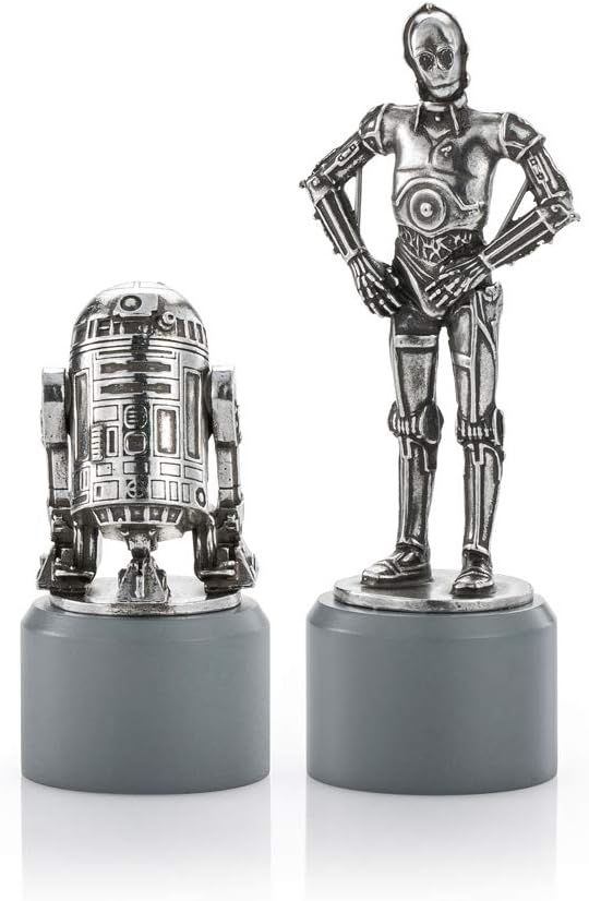 Royal Selangor Hand Finished Star Wars Collection Pewter R2-D2 & C-3PO Knight Chess Piece Pair Gift