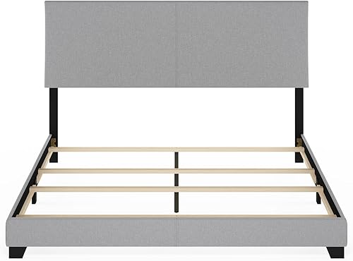 Miniatura 58 de Furinno Pessac - Marco de cama tapizado, piel sintética blanca, tamaño individual XL Blanco,Negro -,Glacier,Negro (plain