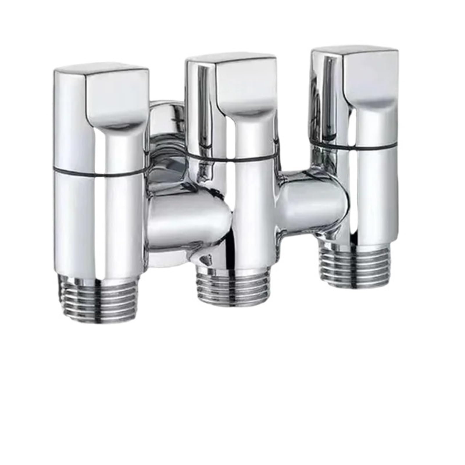 Yilwpv Silver 1-In-Three-Out Water Diversion Valve Three-Way Faucet Angle Multi-Function Shunt For Bathroom(Silver)