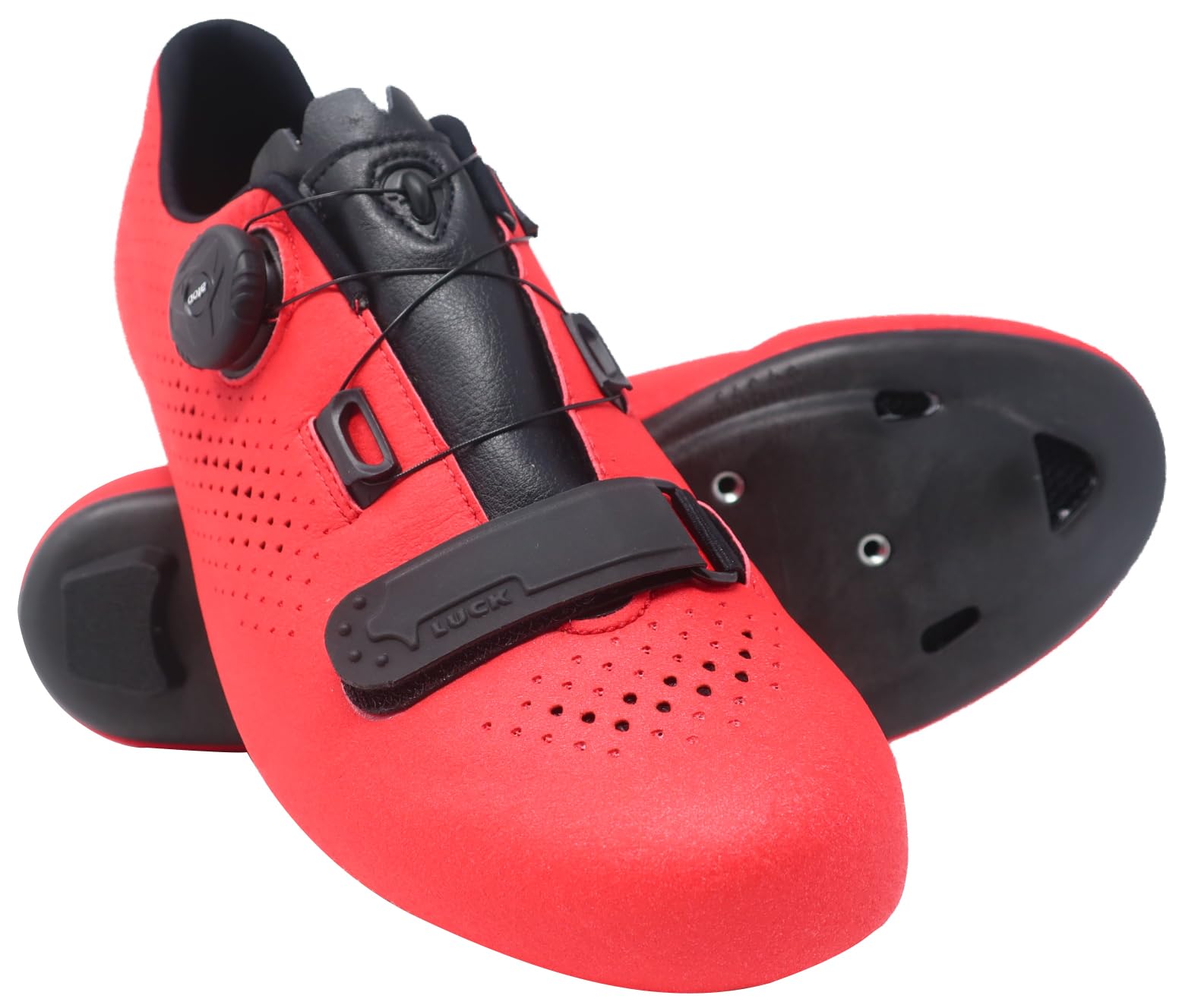 LUCK Flin Horma Ancha, Zapatillas de Ciclismo para Carretera, con Suela de Carbono y Cierre rotativo.