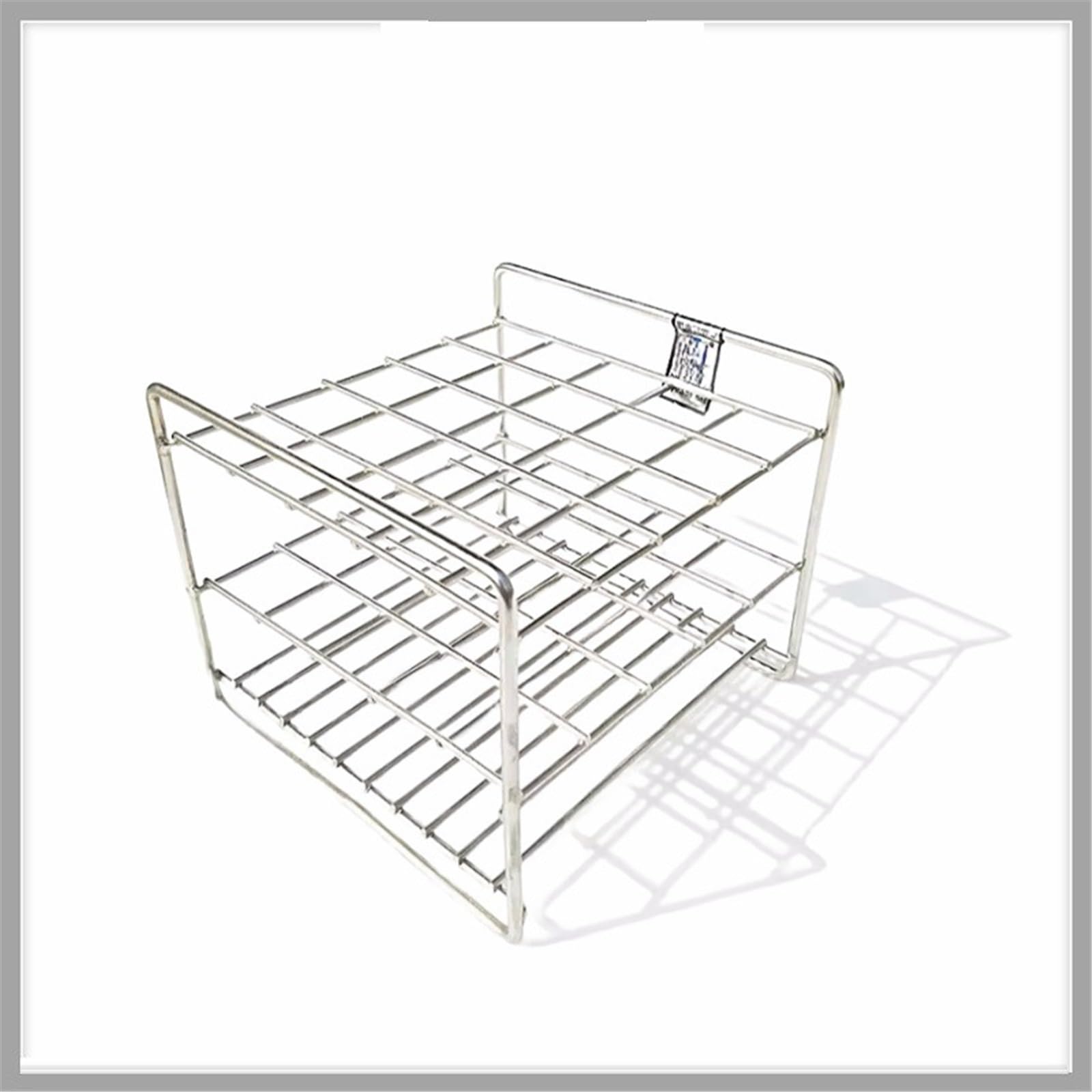 equipo de laboratorio Estante de acero inoxidable Soporte for tubos de ensayo de alambre de acero inoxidable for diámetro del orificio del tubo de ensayo. 26 mm ~ 31,5 mm 20 pocillos 1 unidad