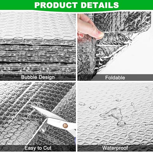 Myfamirea 24-60-121-LVMO 24P Garage Door Insulation Panels Kit 0.24' Thick Double Bubble Reflective Aluminum Foil Sheet Thermal Insulation Shield 240 Tapes Winter Clod And Summer Heat thumb #2
