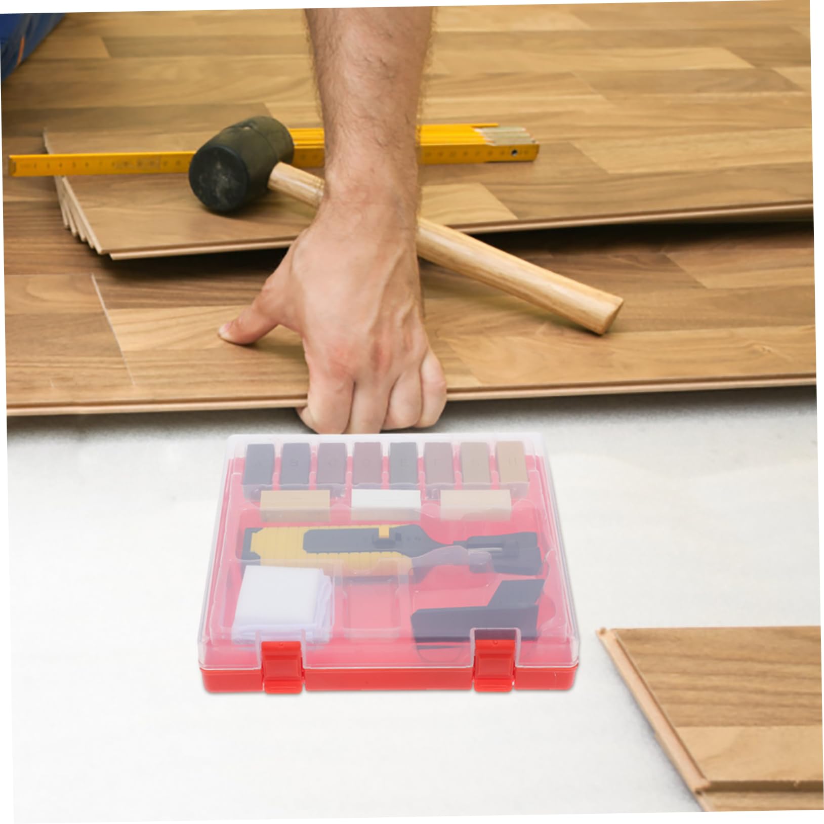 NUOBESTY Kit Reparación Madera Juego de Reparación de Arañazos y Desconchones para Muebles y Suelos de Madera, con Cera y Lápiz Térmico, 1 Set